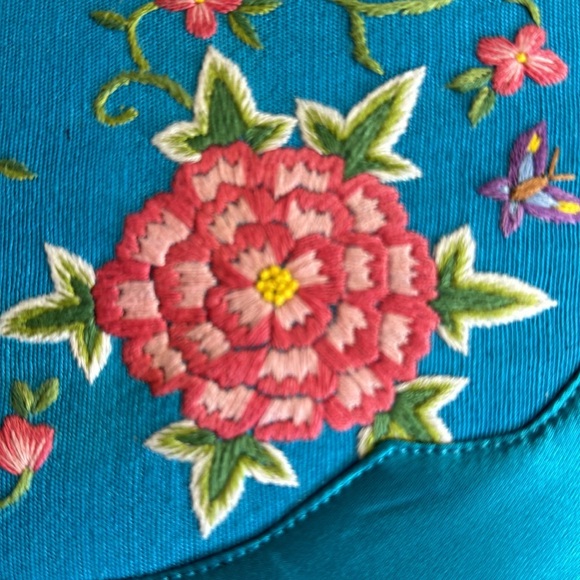 Vtg Dolce Vita- Gorgeous handmade silk embroidered bag with snap closure - Picture 2 of 13